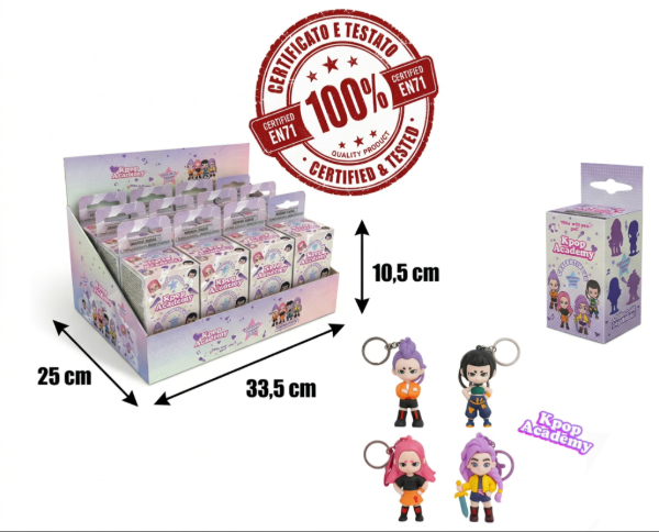 KPOP ACADEMY Portachiavi 7cm (In blind box x 9cm) In espo da 12pz 4ass…x12…x240